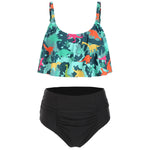 Dinosaur Print High Waist Bikini Set