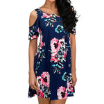 Flower Open Shoulder Mini Dress