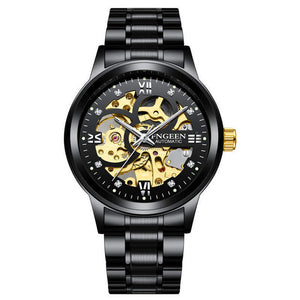 FNGEEN Number Sport Design Bezel Golden Watch