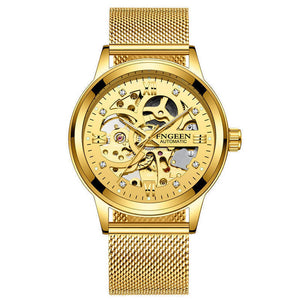 FNGEEN Number Sport Design Bezel Golden Watch